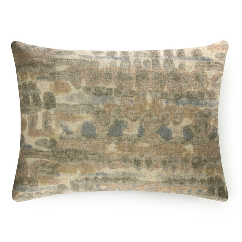 Under Currents Pillow Dusk Printed Poly | Linen Made-To-Order, Rectangle 27"H x 36"W