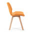 Helenville 41cm H Velvet Upholstered Upholstered Back Side Chair in Orange