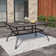 owder-coated Metal Frame Black Rectangular Outdoor Patio Dining Table with Umbrella Hole