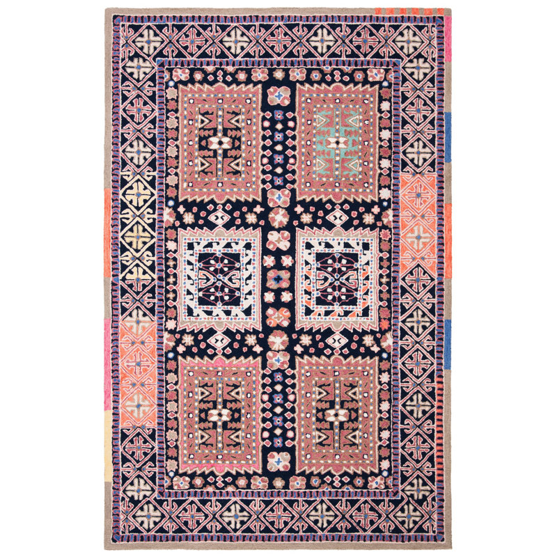 Barlowe Hand Tufted Wool Ikat Rug, Rectangle 5' x 8'