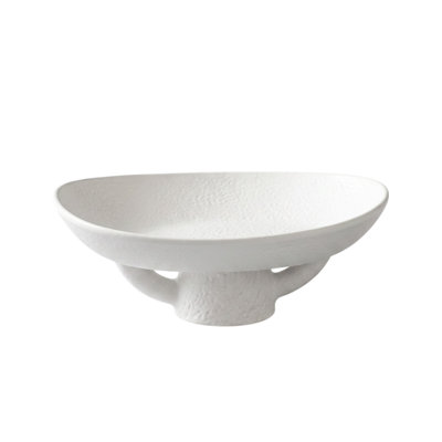 13.5'' White Ceramic Pedestal Bowl