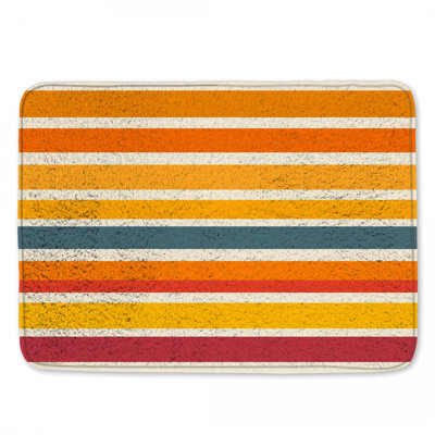 Orange Yellow Stripes Bath Mat