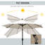 Nectar 2.7m Patio Garden Umbrella Outdoor Parasol Tilt Crank Cream