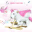Cheval à bascule pour bébé, licorne en peluche avec sons, ceinture de sécurité