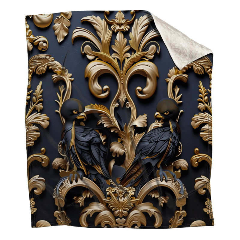 Couvertures Ornate Birds Flourish, L 60 po x H 80 po