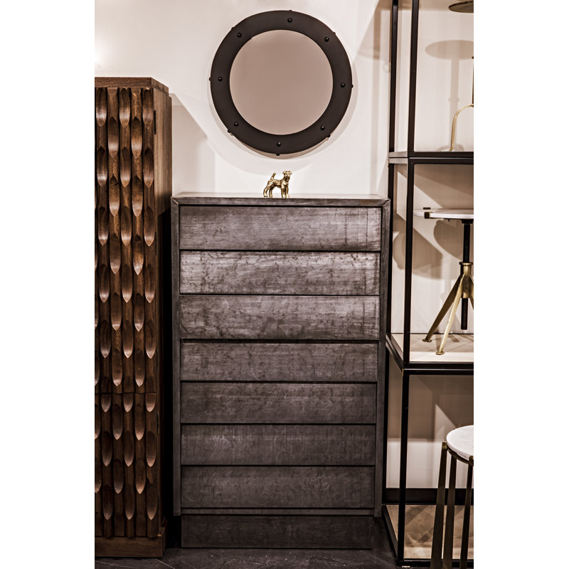 Clay Metal Wall Mirror, 36" H x 36" W, Brass
