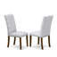 L'ensemble 3 pièces de table et chaises de cuisine comprend une table de salle à manger ronde avec piédestal et 2 chaises de salle à manger Parsons en tissu gris, naturel-106914419-106914418-123095999