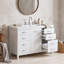 Meuble-lavabo de salle de bain avec lavabo en résine, 6 tiroirs à fermeture en douceur, cloisons amovibles et supports de porte à deux niveaux