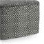 Pouf carré / extérieur tissé Briella - gris / blanc