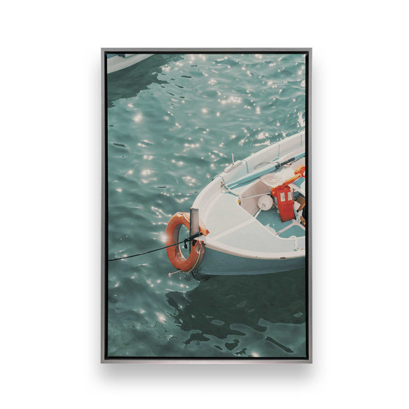 Impression sur toile Nautical Elegance, H 12,75 po x l 8,75 po x P 1,75 po, Cadre flottant en chrome poli