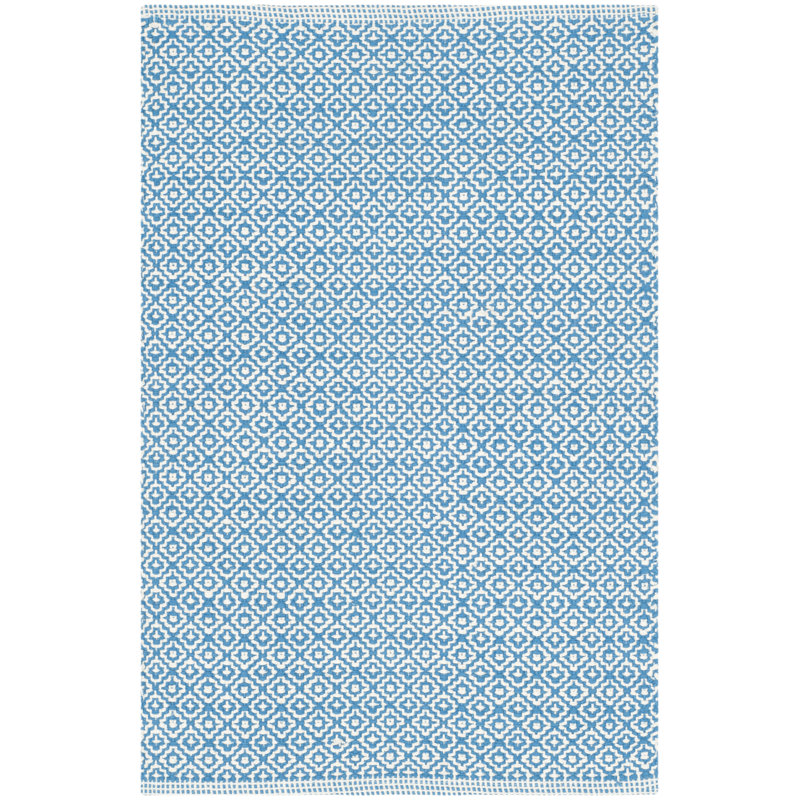 Dunleavy Geometric Cotton Hand Woven Area Rug, Rectangle 122 x 183 cm
