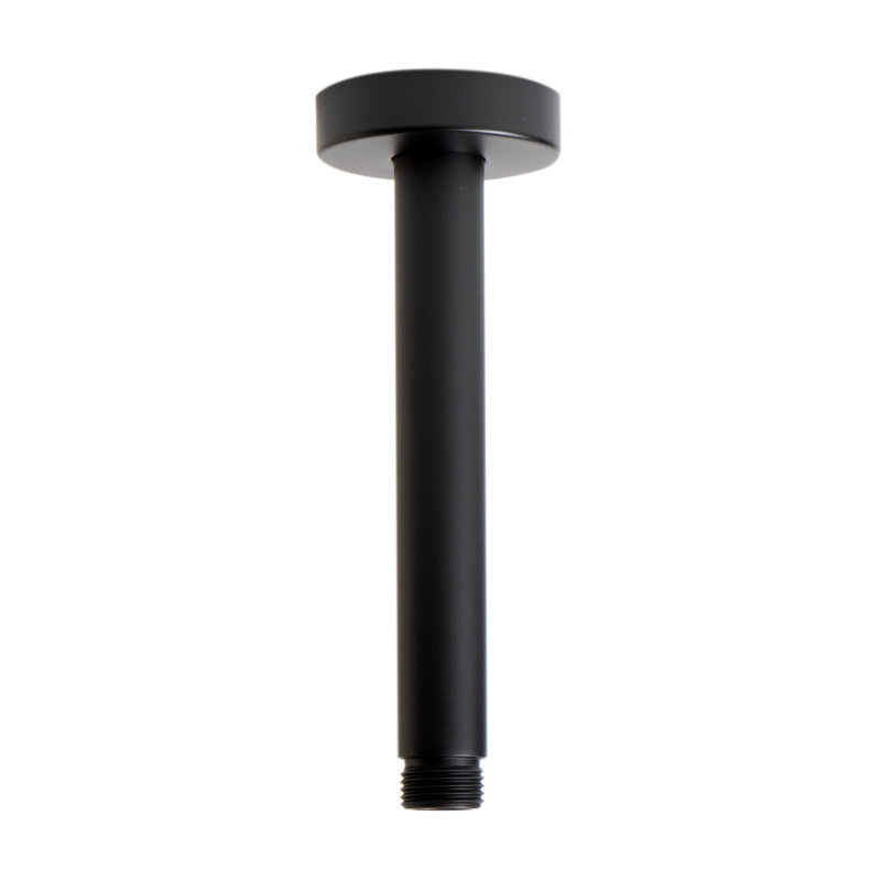 Black Matte 6" Round Ceiling Shower Arm, Black Matte