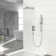 Shower System With Adjustable Slide Bar,12 Inch Wall Mounted Square Shower System With Rough-In Valve
