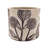Gray Sand and Cement Planters with Brown Botanical Motifs
