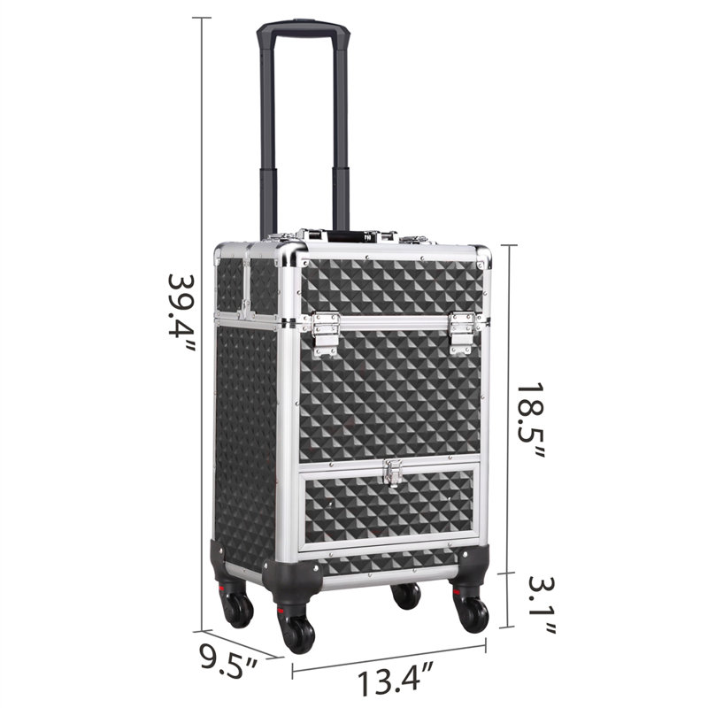Ackerman 9 Compartment Makeup Organizer, Black