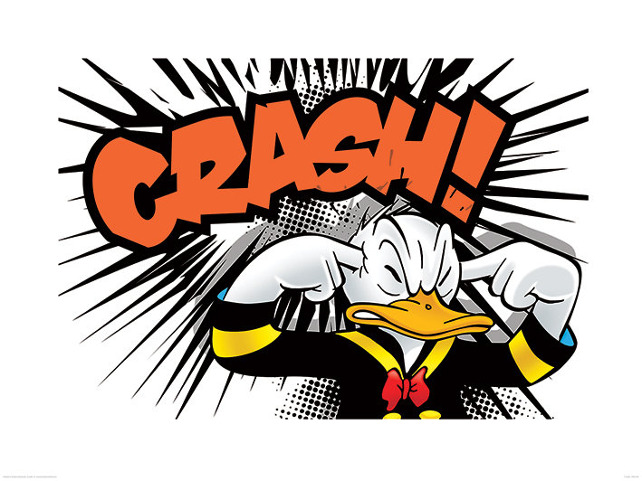 Donald Duck Crash Graphic Art Print