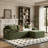 96" Compression Modern L-Shaped Modular Sectional Sofa With Chaise Lounge, Soft Corduroy Upholstery And Deep Seating Cloud Couch Design,Green-69465359-69465352