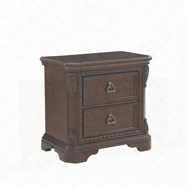 Table de chevet 2 tiroirs en acajou