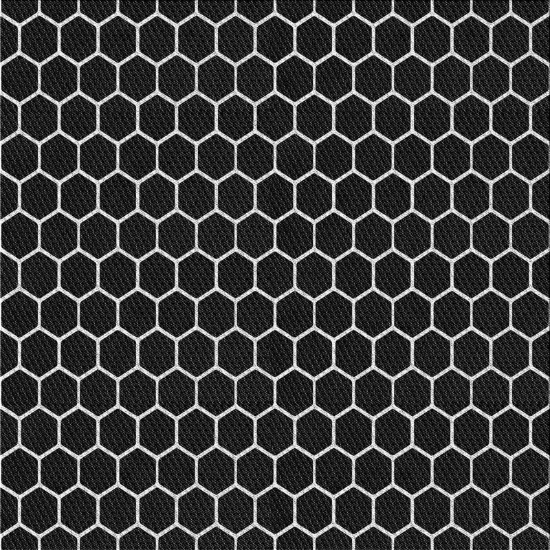 Tapis noir/blanc à motifs Holleman, Carré 7 pi