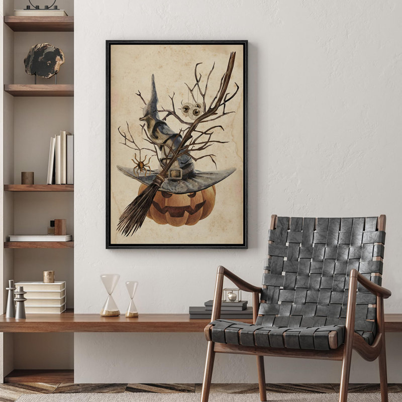 Citrouille, fête, fête, Halloween, Moody foncé, illustrations, œuvre d'art moderne, décor, H 36 po x l 24 po