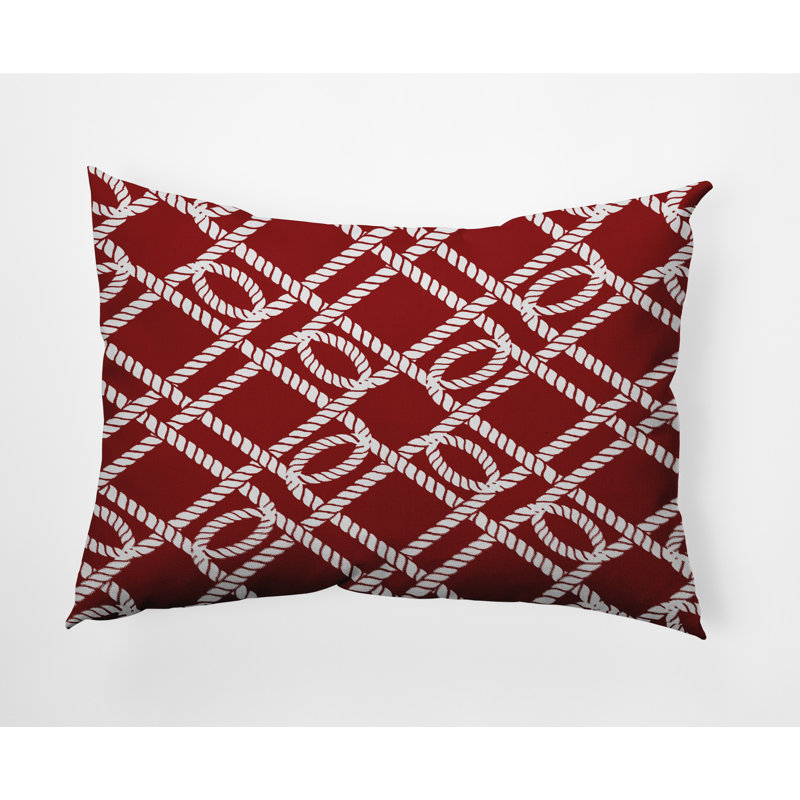 Nautical Nights Outdoor Reversible Throw Pillow, Red