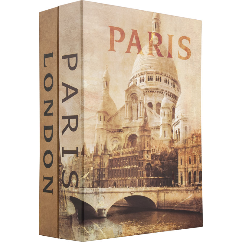 Compact Steel Paris and London Dual Book Safe with Key Lock