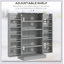 Armoire de rangement pour garde-manger autoportante de 41 pouces avec 12 tablettes de porte, portes doubles, étagères à 5 niveaux et tablettes réglables, gris papier-307500818