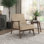 Fauteuil d'appoint Mid-Century 26 po Luxe avec revêtement en velours, structure en bois d'hévéa massif, coussins en mousse haute résilience