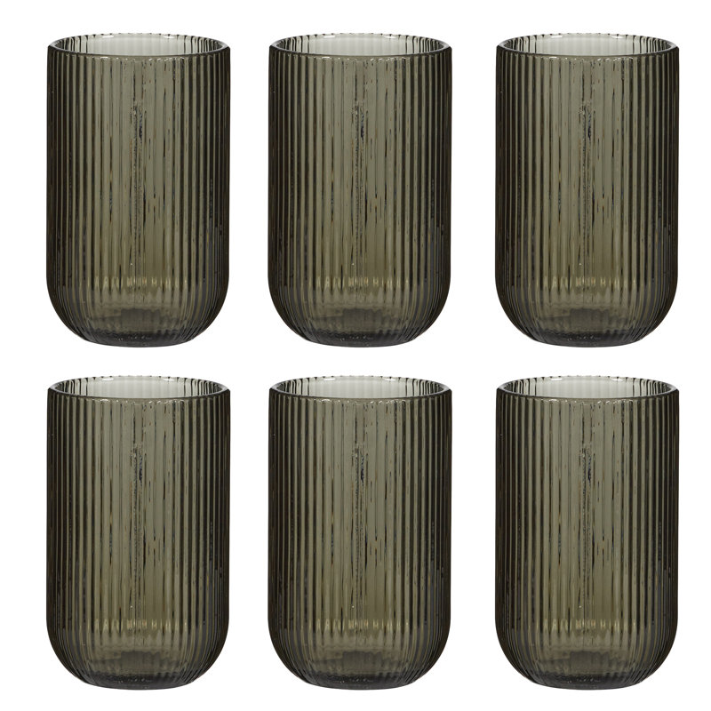 Chanyia Drinking Glass Set, 13" H, Grey