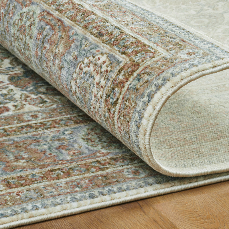 Narooma Ivory Blue Paisley Area Rug, Ivory/Blue, Rectangle 8'6" x 11'6"