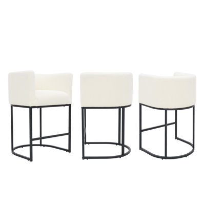 26" Upholstered Barrel Counter Stool