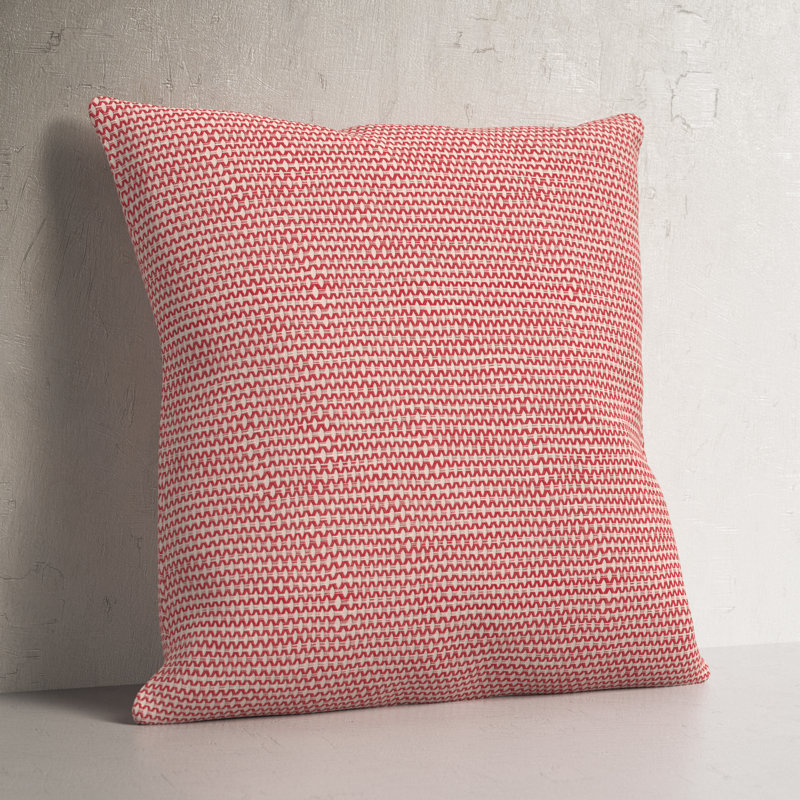 Tiana Square Cotton Pillow Cover and Insert, Red