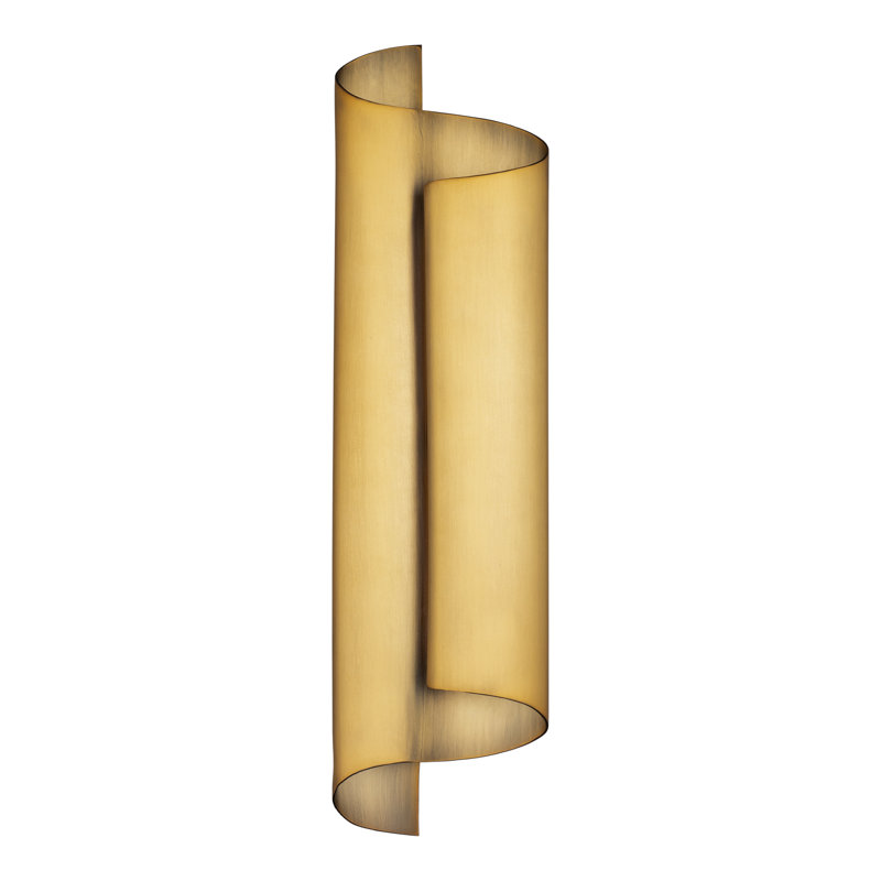 Pirouette Dimmable LED Wall Sconce With Built-In Color Temperature Switch From 2700K/3000K/3500K/4000K, Aged Brass