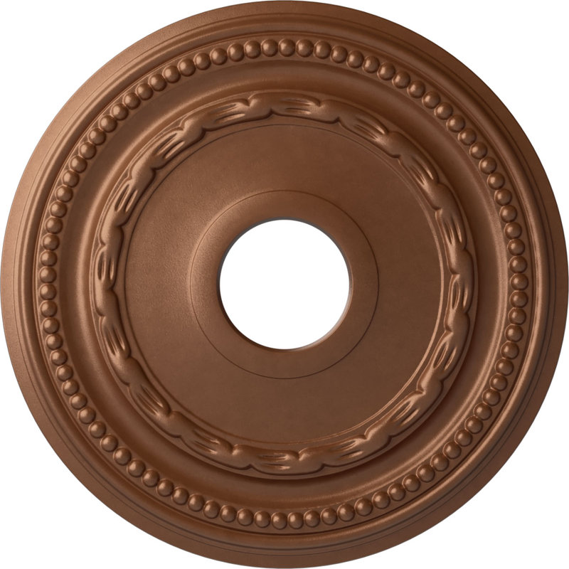 Médaillon de plafond Endurathane Dublin, P 15 3/8 po x P 3 5/8 po x P 1 po (convient aux auvents jusqu'à 8 1/4 po), fini craquelé de bière racinaire peint à la main