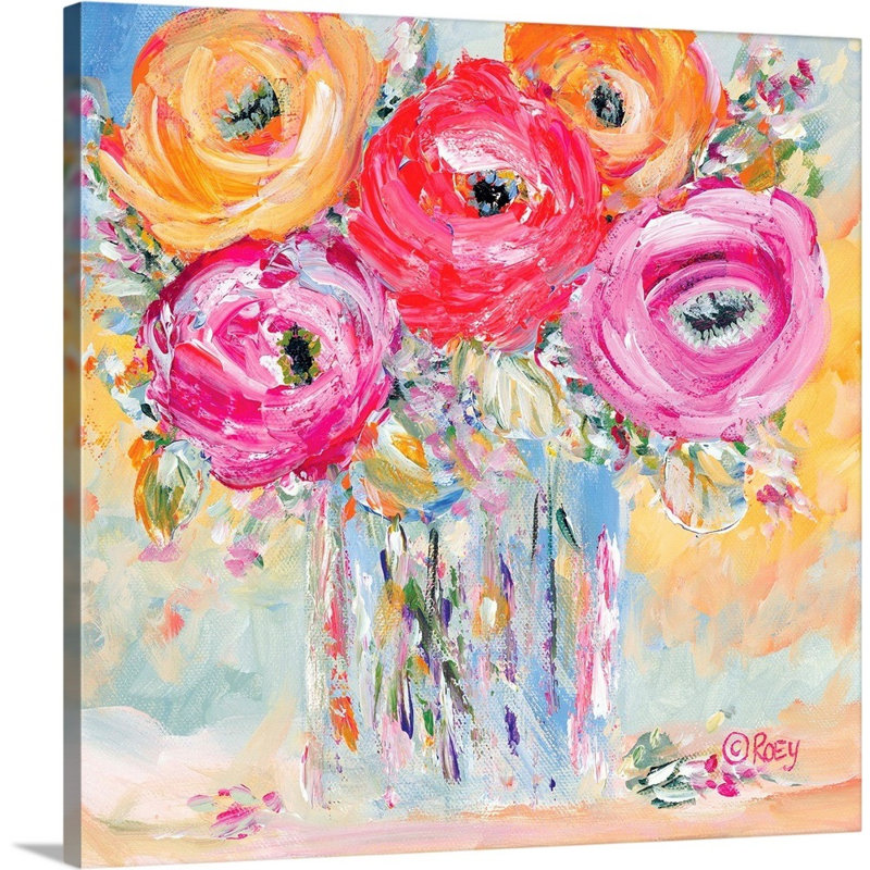 Reproduction d’art sur toile « burst of Bloom » par Robby Ebert, Toile tendue, H 48 po x l 48 po, Sans cadre