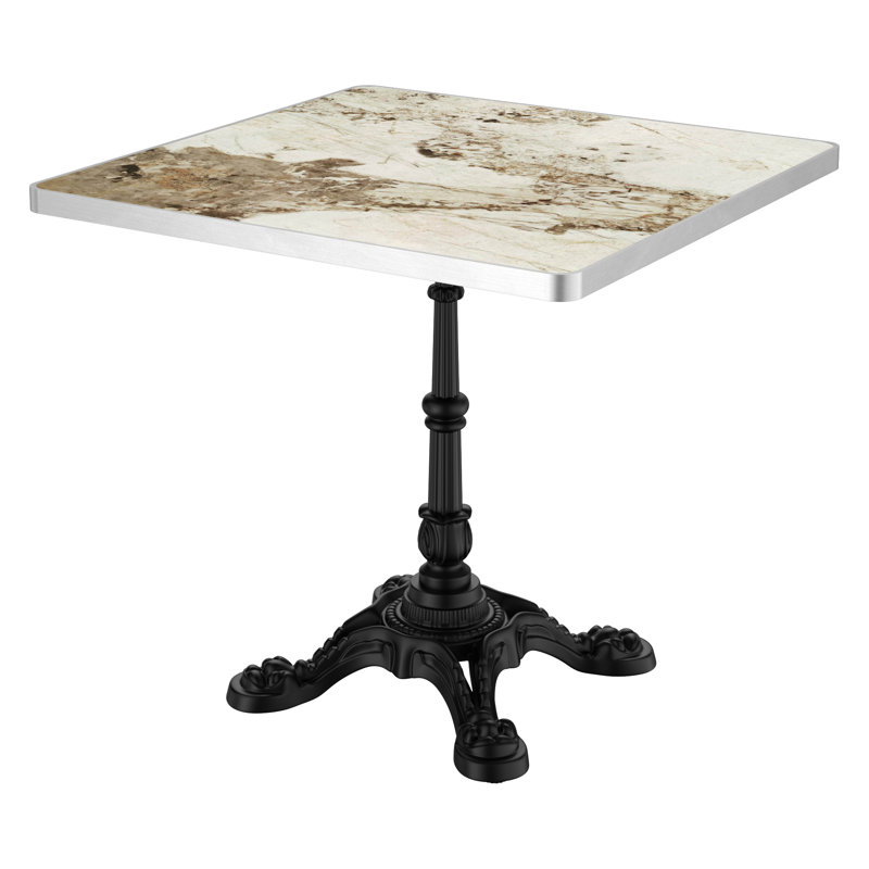 Tables de patio modernes, dessus en marbre fritté en pierre de 31,5 pouces pour la salle à manger