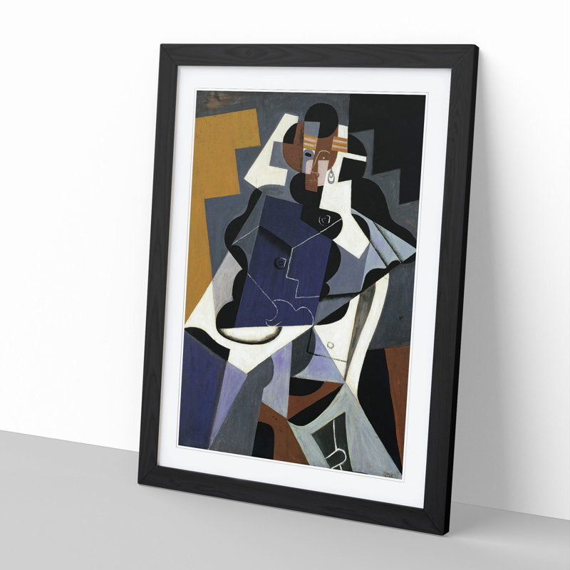Man and Woman by Juan Gris - Picture Frame Painting, Black Framed, 65cm H x 48cm W x 2cm D