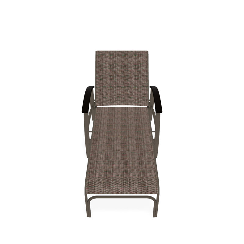 Belle Isle Outdoor Chaise Lounge, Textured Beachwood, Forest Forest Green 22D Sunbrella®, Kona P10