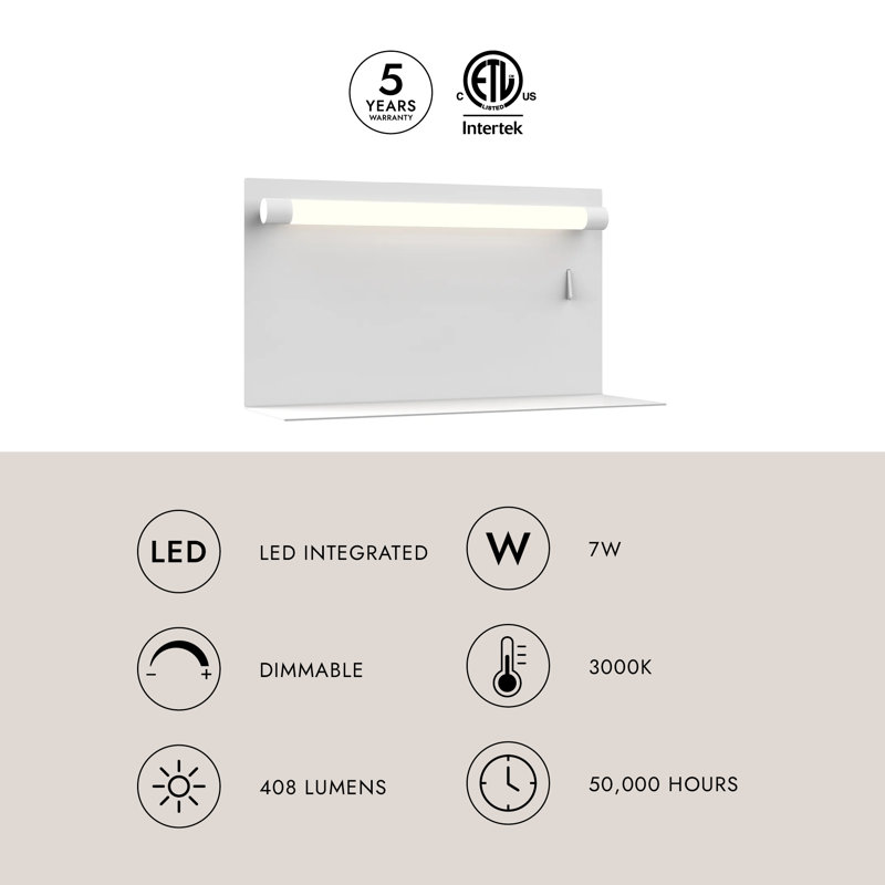 Dresden 1 - Light LED Flush Mounted Sconce, White
