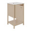 Petit meuble-lavabo 20 "avec lavabo en céramique, tablette inférieure ouverte