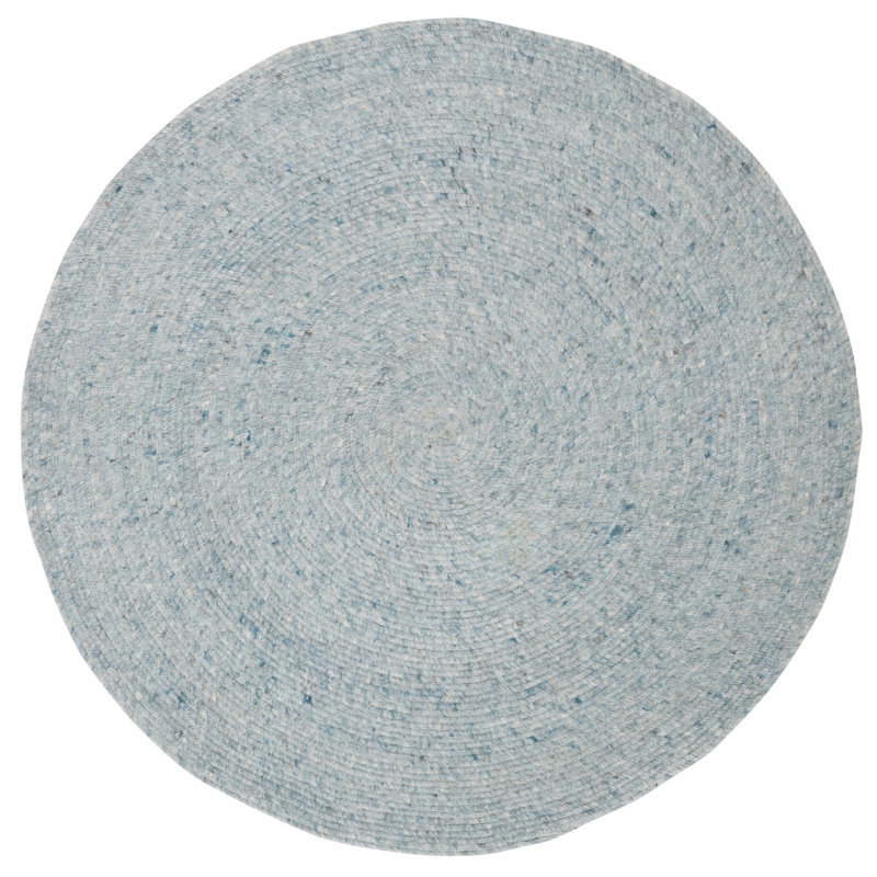 Tapis de couleur unie tissé à la main 0,6 po Connell, Rond 3 pi