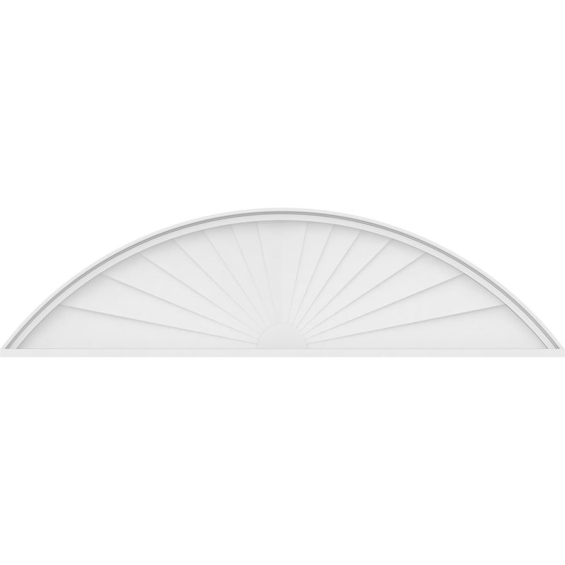 Fronton en PVC de qualité architecturale à arche segmentée, H 18 po x l 68 po x P 2 po