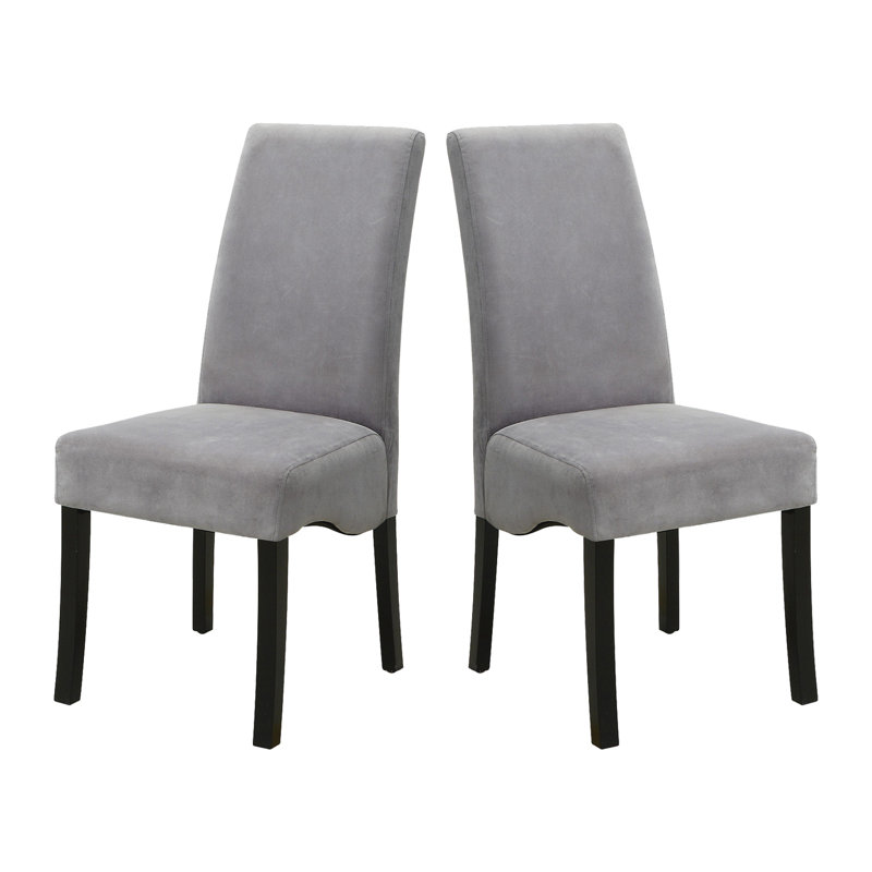 Ensemble de 2 chaises d'appoint rembourrées en velours, gris et noir