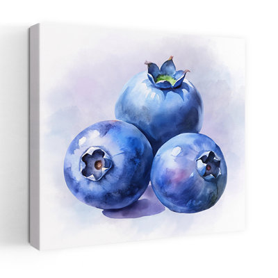 Vibrant Blueberries Organic Vibrant Contemporary Fruit Summer Wall Art Print