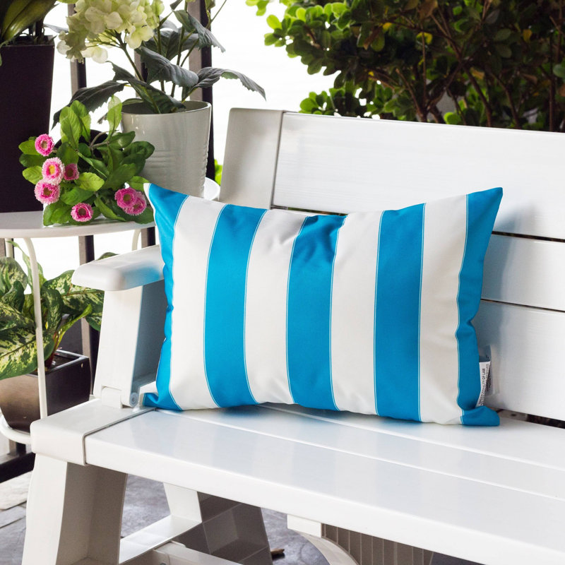 Coussin Horizon, Rectangle H 14 po x l 20 po, Turquoise