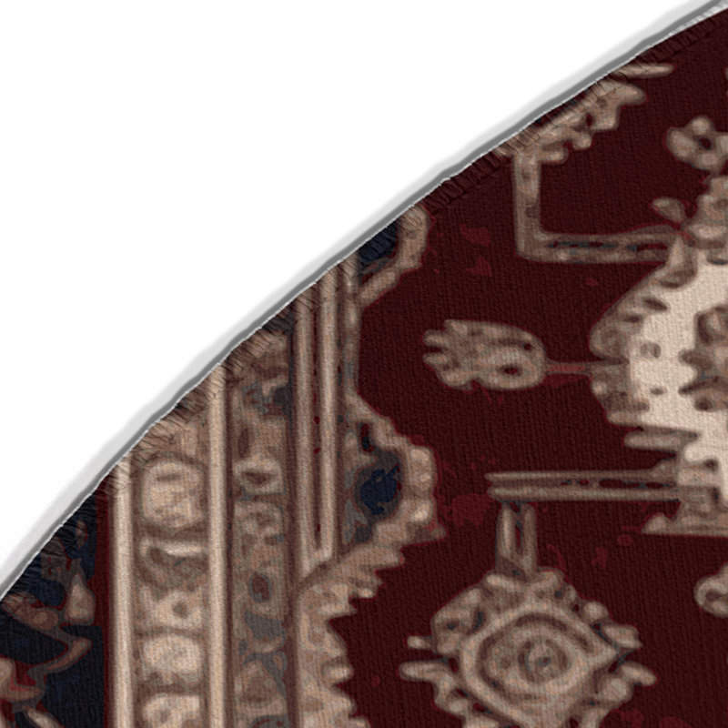 Tapis d'intérieur et d'extérieur brun Persian, Rond 5 pi