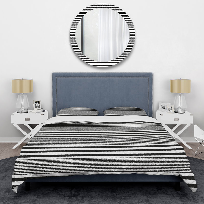 Ensemble de housse de couette en microfibre noir / blanc 3 pièces