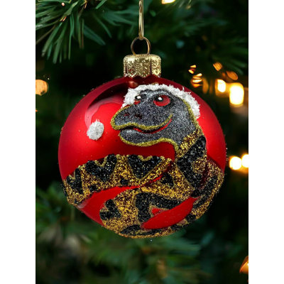 Boule de Noël boule de verre, peint à la main, 3,25 po (8 cm). Symbole de 2025