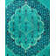 Tapis unique bleu / turquoise / prune de 6 pi 2 po x 9 pi 2 po Overdyed