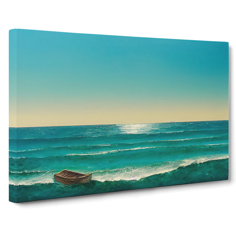 Single Boat - Wrapped Canvas, 35cm H x 50cm W x 3cm D